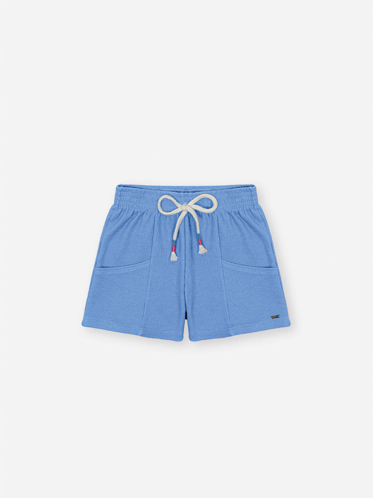 Conjunto Infantil Cheerleader com Shorts em Moletinho Waffle – Conjunto Menina Cinti NATURAL/AZ PROVENCE