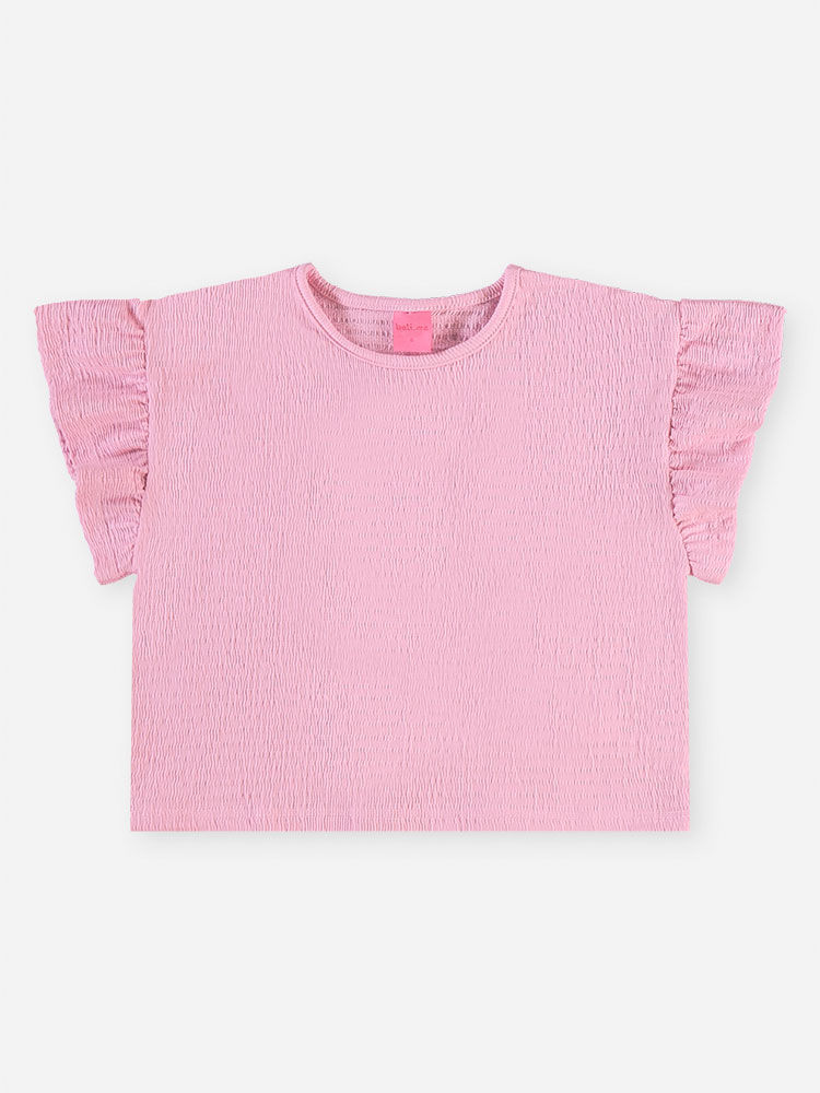 Conjunto Infantil Blusa Lastex e Short-Saia Sorvetes Bordado
