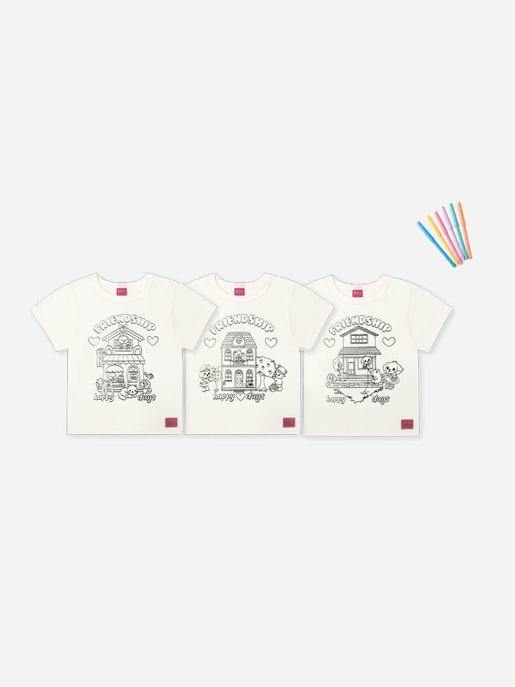 Blusa Infantil para Colorir com Canetinhas – Camiseta Menina Verão Interativa NATURAL/CAFETERIA