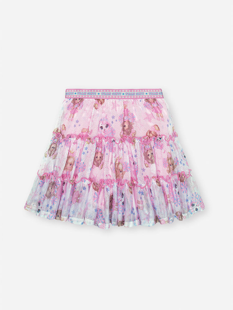 Conjunto Infantil Cheerleader com Saia em Tela e Ciclista – Conjunto Menina Fashion Cinti ROSA IOGURTE