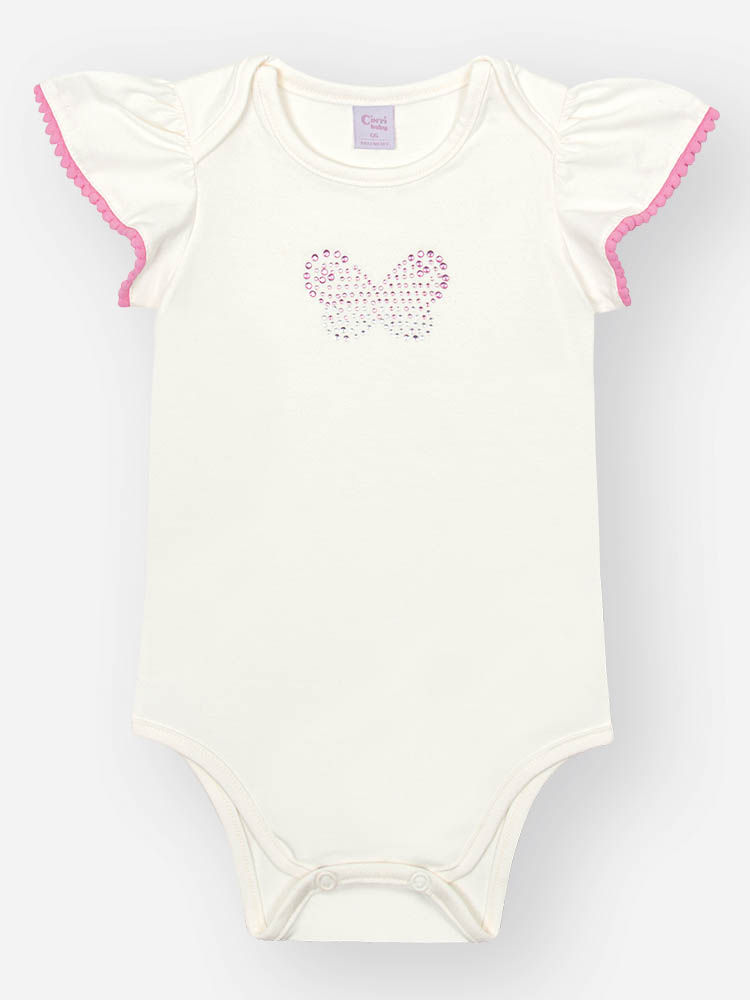 Conjunto Bebê Menina Body com Short-Saia Ursinhas Delicadas – Look Confortável Cinti Baby NATURAL/AZ PORCELANA