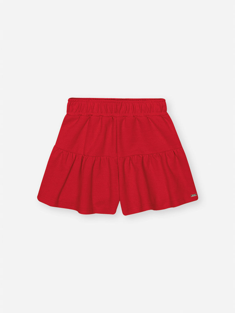 Conjunto Infantil com Blusa em Cotton e Shorts em Moletinho Waffle – Look Menina Verão com Estampa d NATURAL/VM MARTE