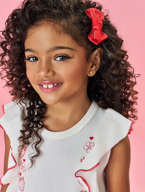 Conjunto Infantil Menina Tutti-Frutti Blusa E Short Natural Mundo Cinti