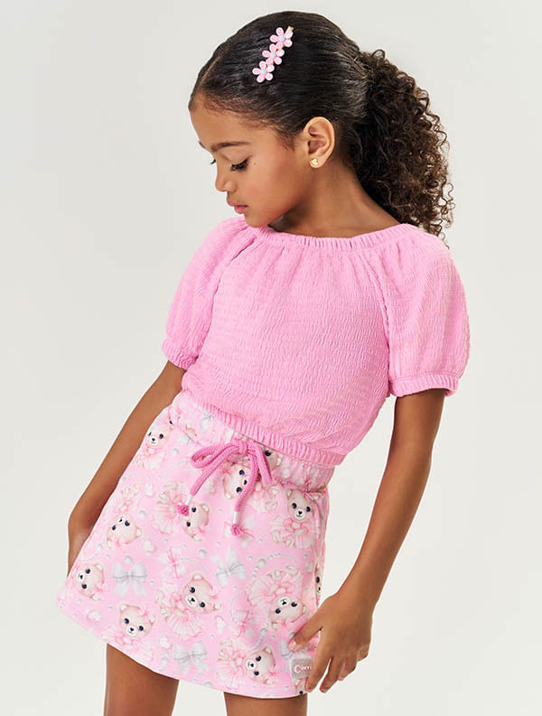 CONJ BLUSA E SHORTS/SAIA RS BARBIE/RS BARBIE