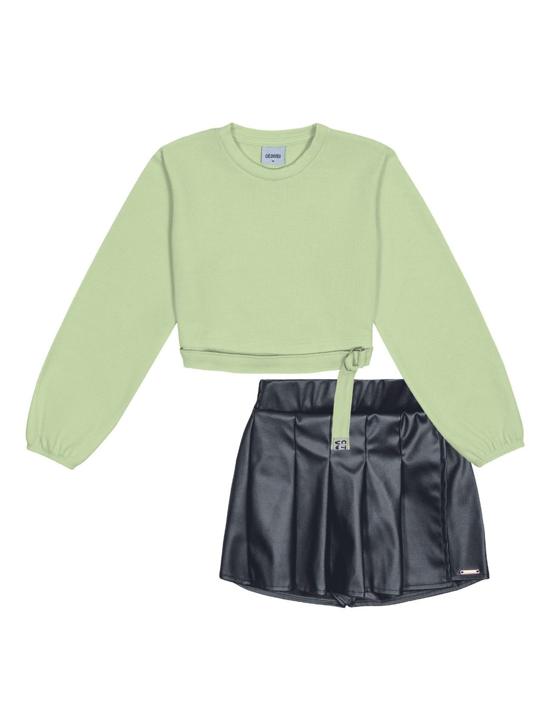 CONJ BLUSA ML E SHORTS/SAIA VD PARADISE/PRETO