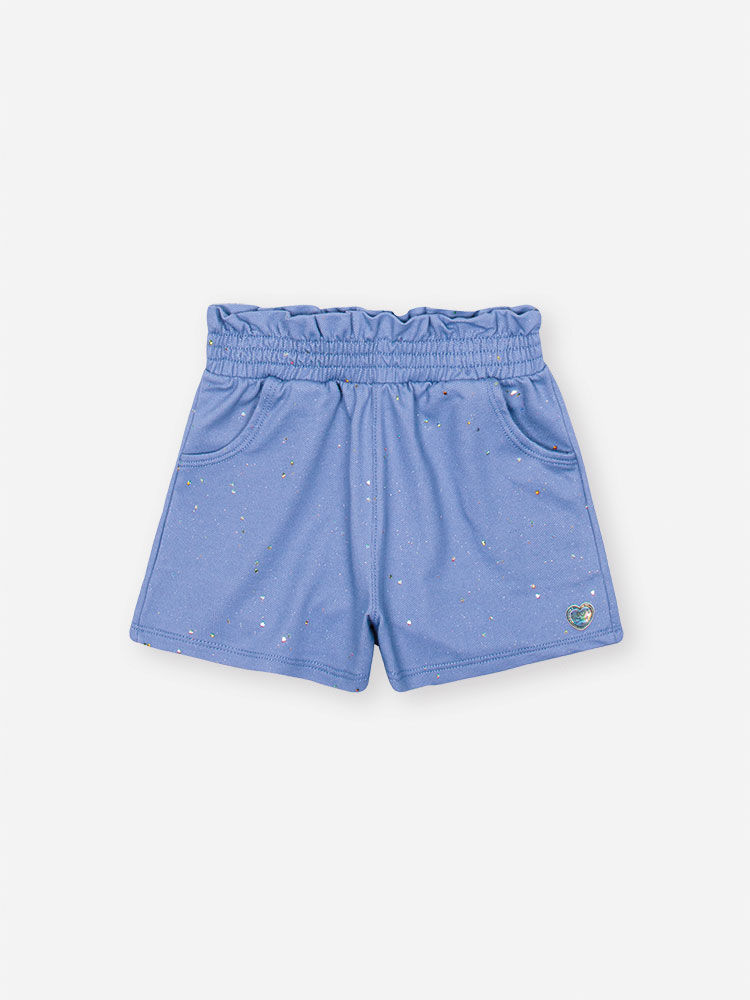 Shorts Infantil Molecotton Denim com Glitter – Short Menina Verão com Algodão e Elastano AZUL JEANS MEDIO