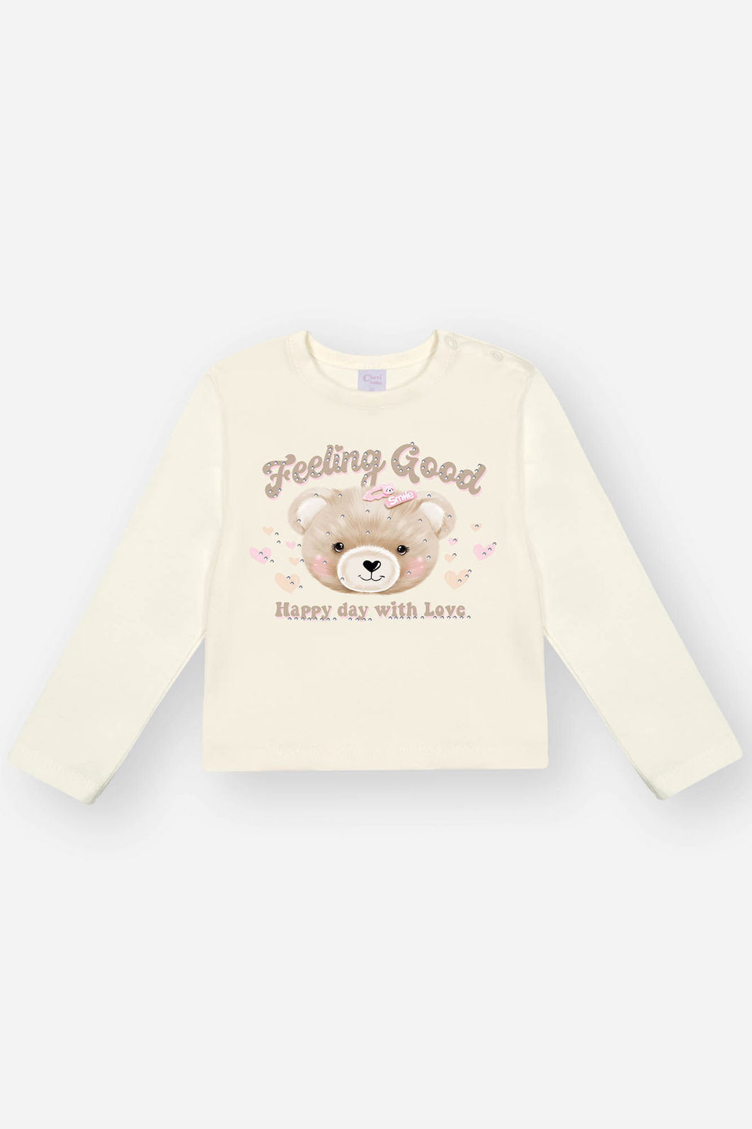Conjunto Bebê Menina Blusa Ursinho E Short-Saia Rosa Mundo Cinti