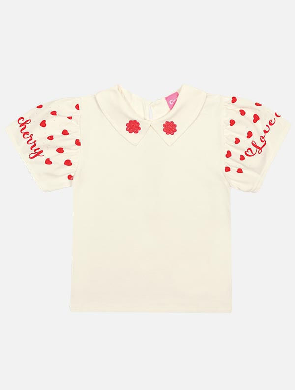 Conjunto Infantil Menina Blusa E Short-Saia Tutti-Frutti Vermelho Mundo Cinti