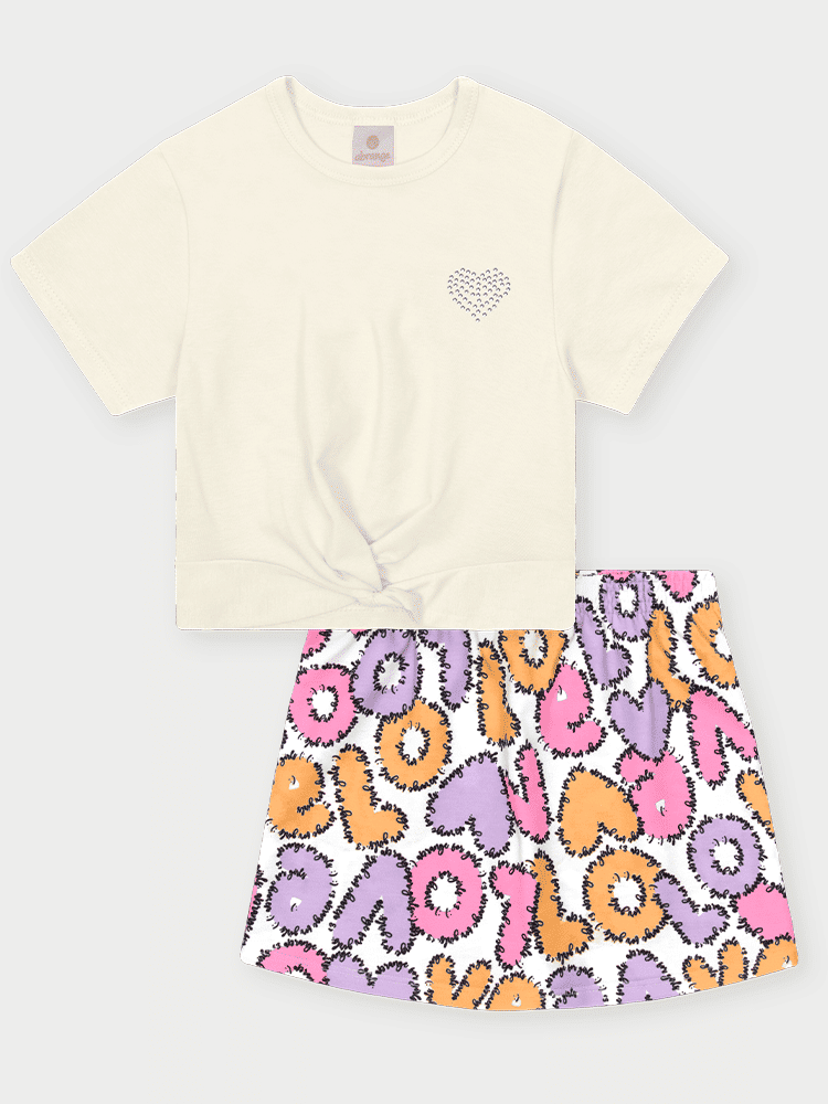 CONJ BLUSA E SHORTS/SAIA NATURAL/LL BRUMA