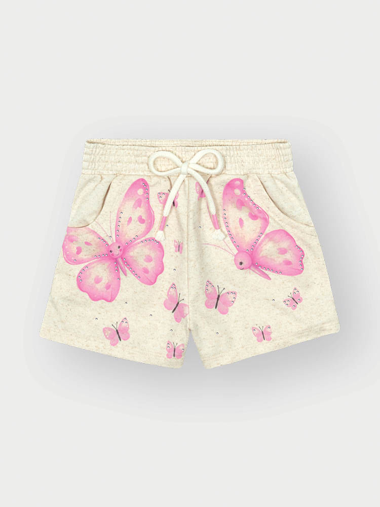 Conjunto Menina Borboletas Off White Mundo Cinti