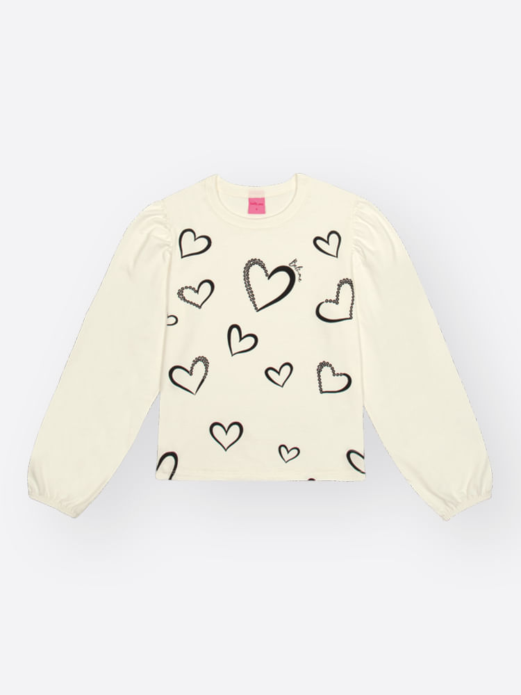 Conjunto em Cotelê e Paetê Infantil Menina Corações Beli.me