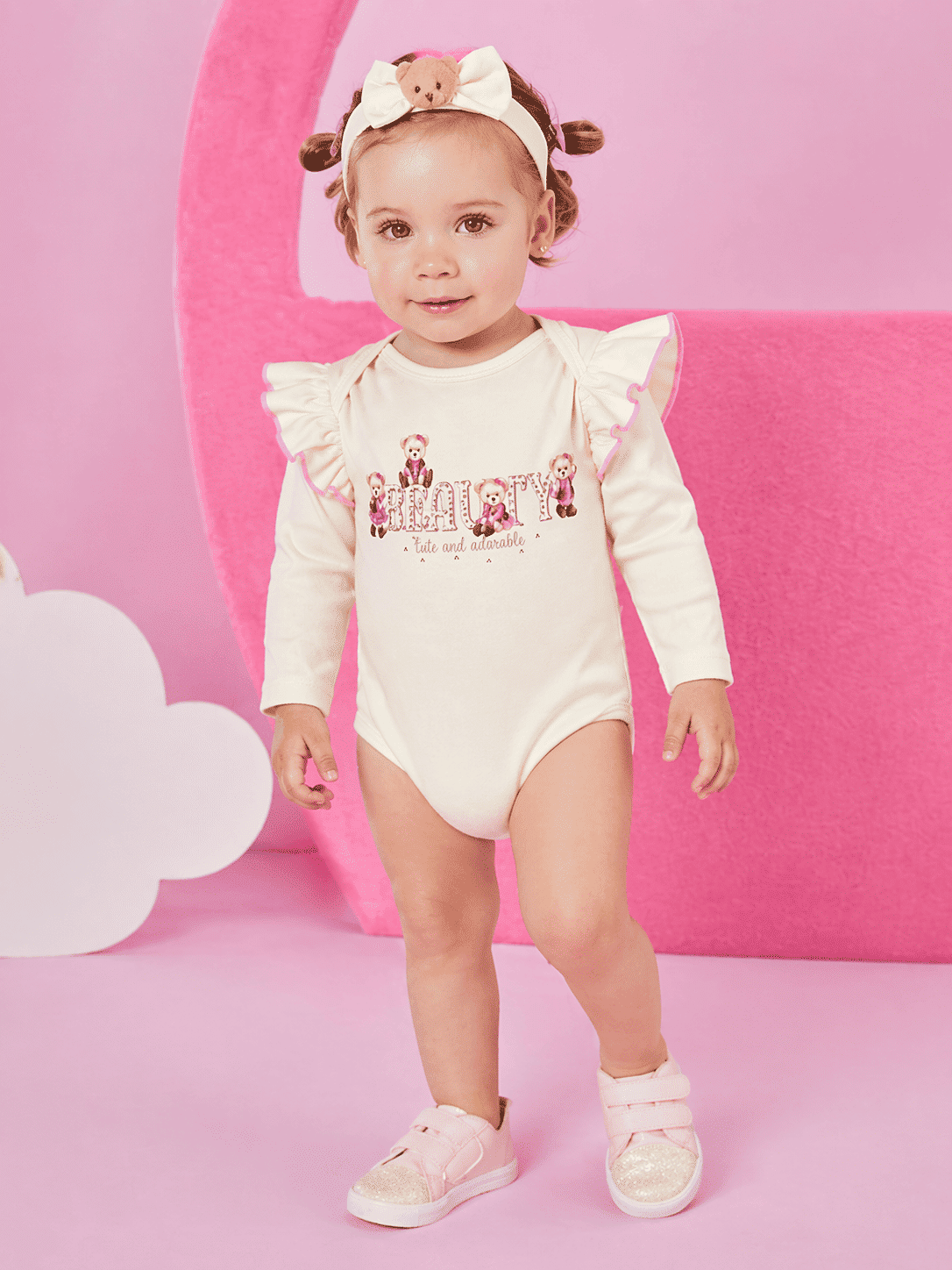 Body com Faixa Bebê Menina Ursas Adorable Mundo Cinti