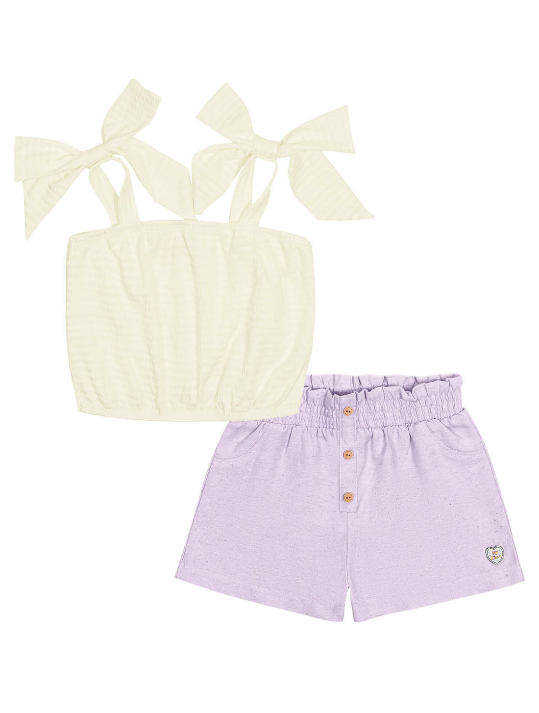 CONJ BLUSA E SHORTS NATURAL/LL BRUMA