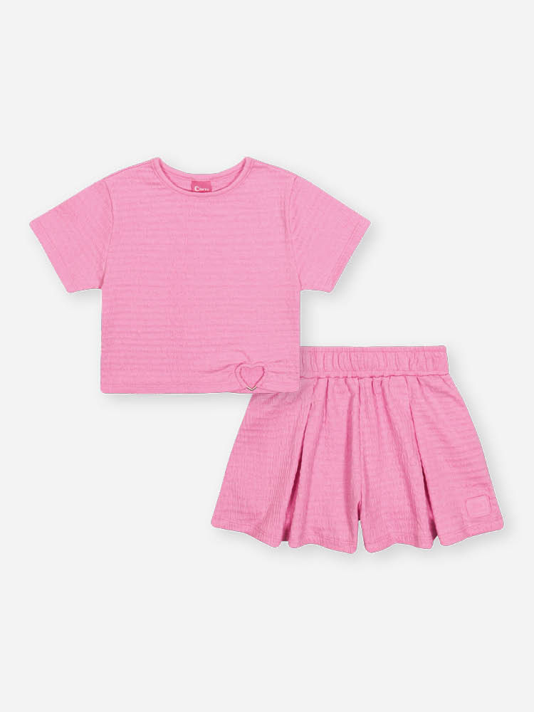 Conjunto Menina em Lastex Detalhe Coração Mundo Cinti