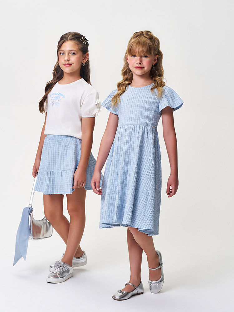 Conjunto Infantil Blusa com Babados e Saia-Short Provence
