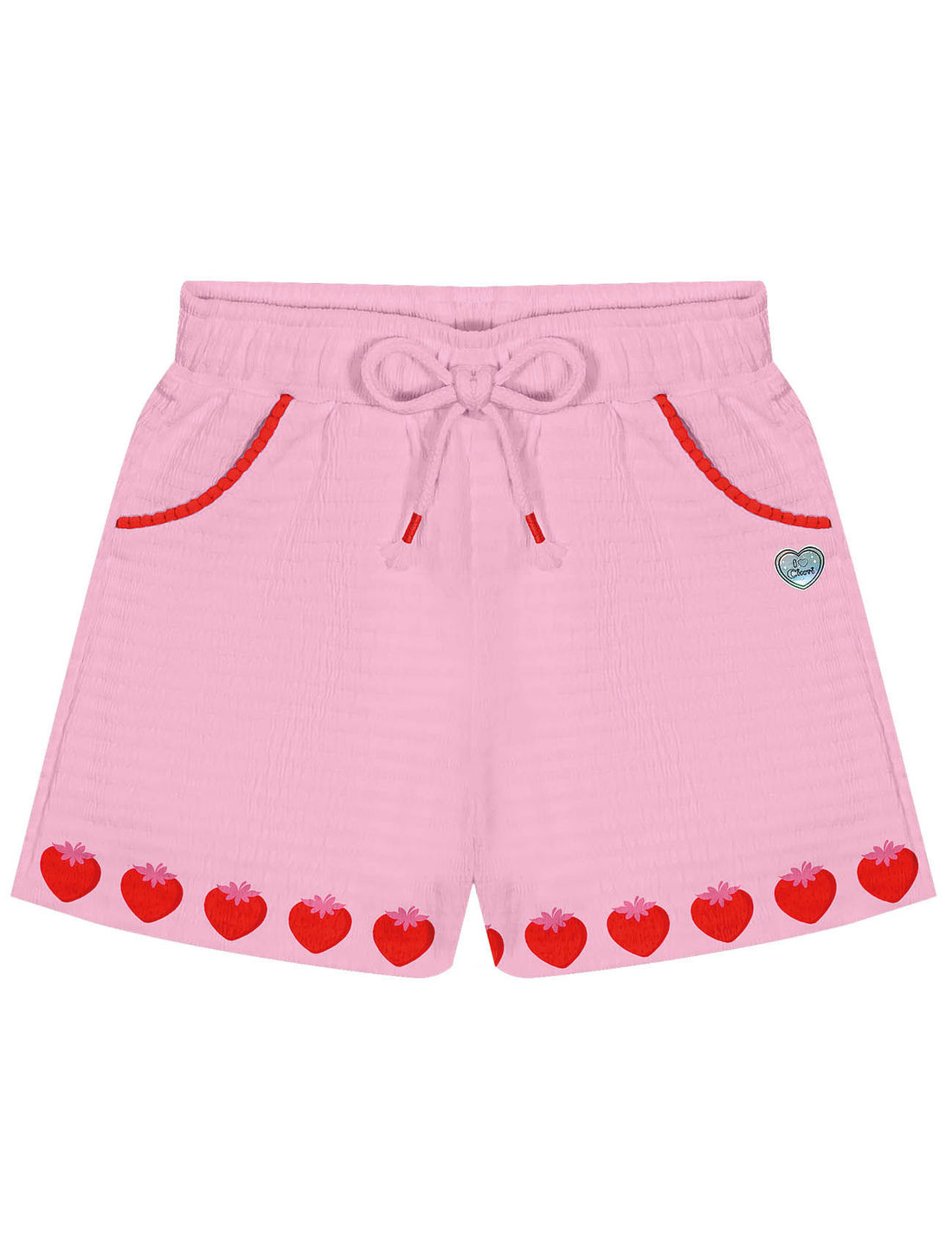 Short Infantil Menina Strawberry Rosa Cinti