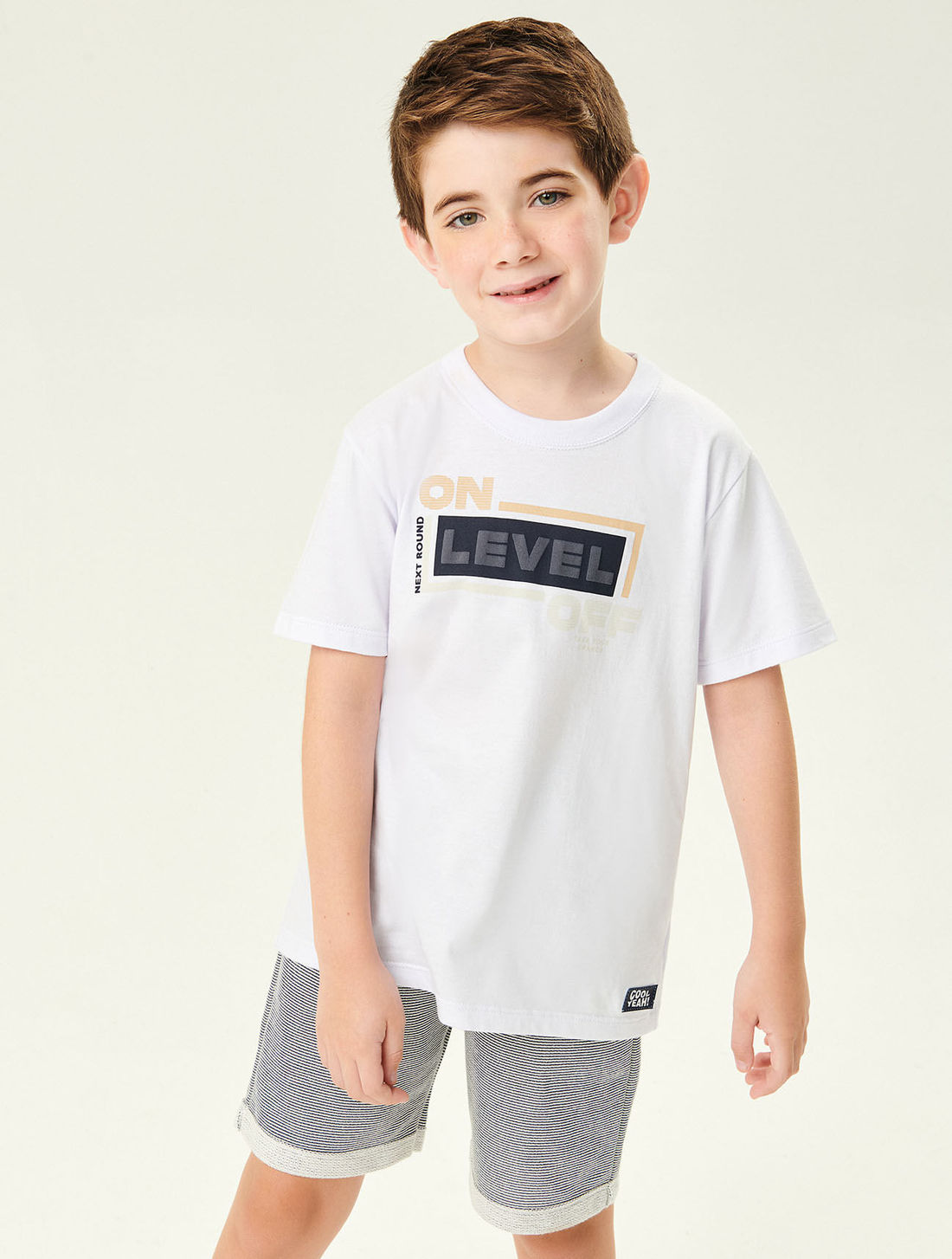 Conjunto Camiseta E Bermuda Listrada Preto Abrange