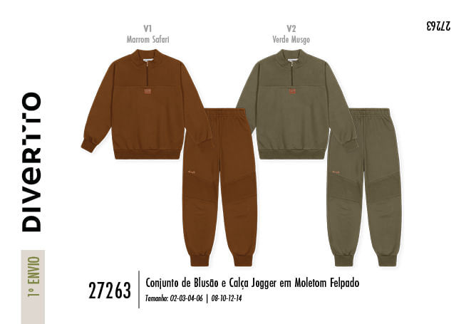 Conjunto Infantil Moletom Felpado Básico – Look de Inverno Quentinho e Confortável para o Dia a Dia