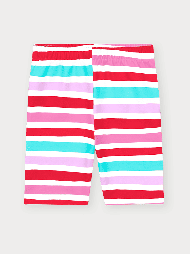 Conjunto Infantil Menina Unicórnio Listrado Vermelho Abrange