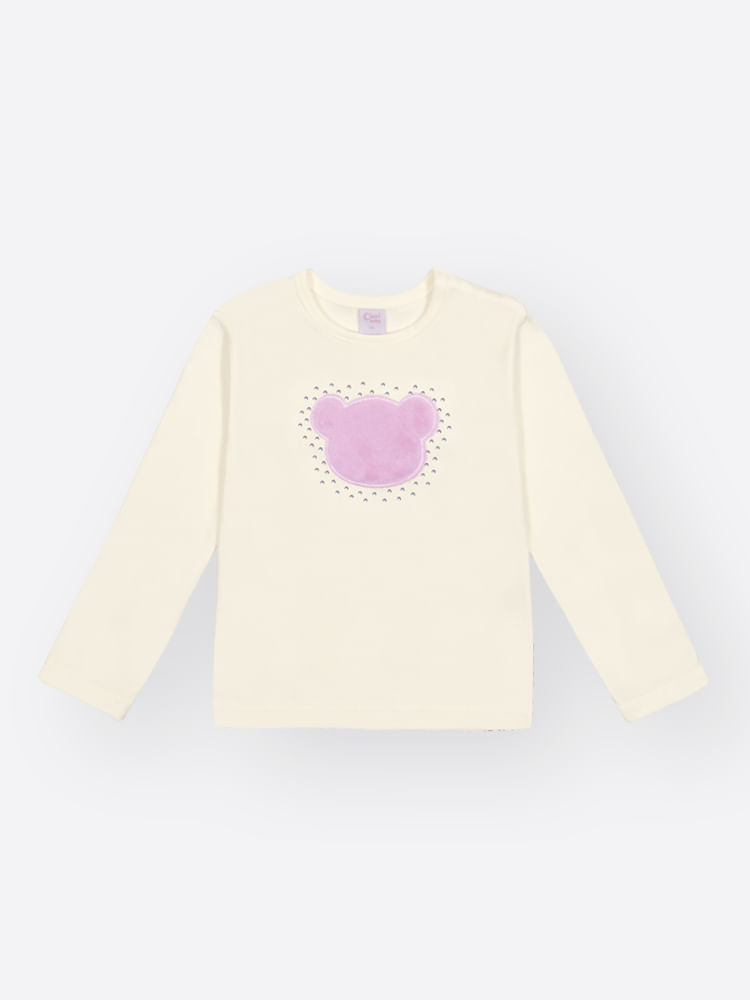 Conjunto Pelo Bebê Menina Bordado Ursinha Mundo Cinti