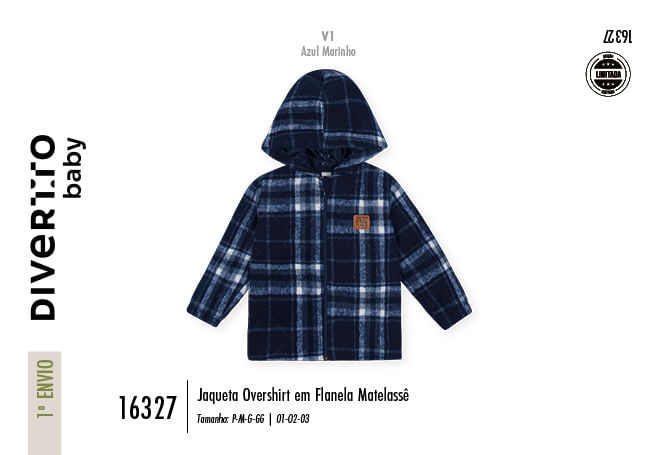Jaqueta Oversized Bebê Menino em Flanela Divertto