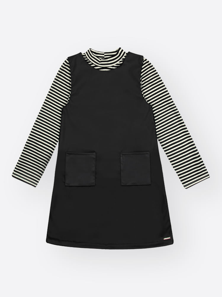 Conjunto Infantil Menina Listrado Petit Paris Beli.me