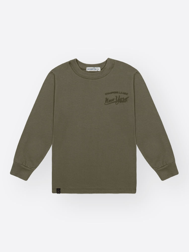Camiseta Infantil Menino New York Divertto VERDE MUSGO
