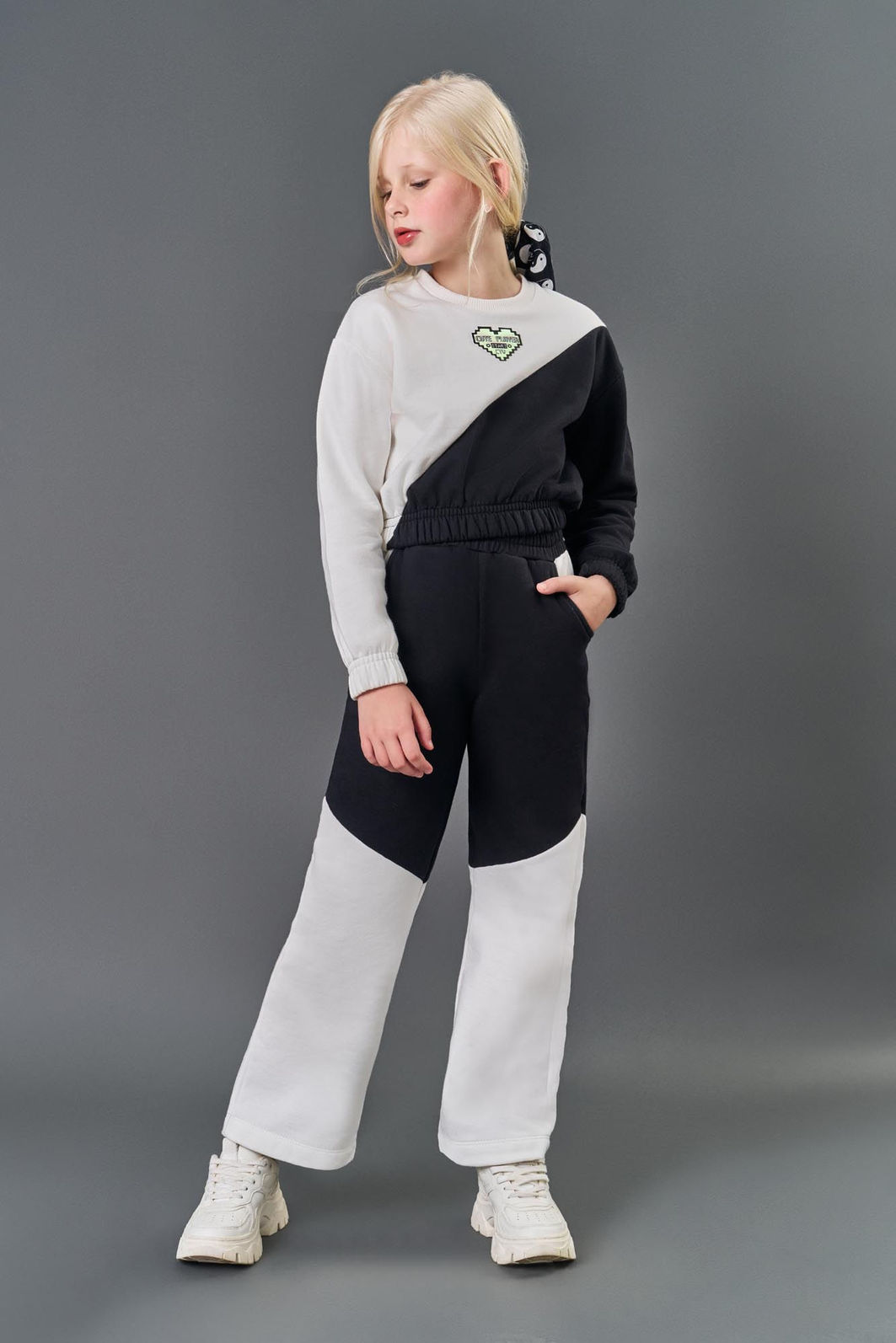 Conjunto Infantil Menina Patch Coração Natural CTV