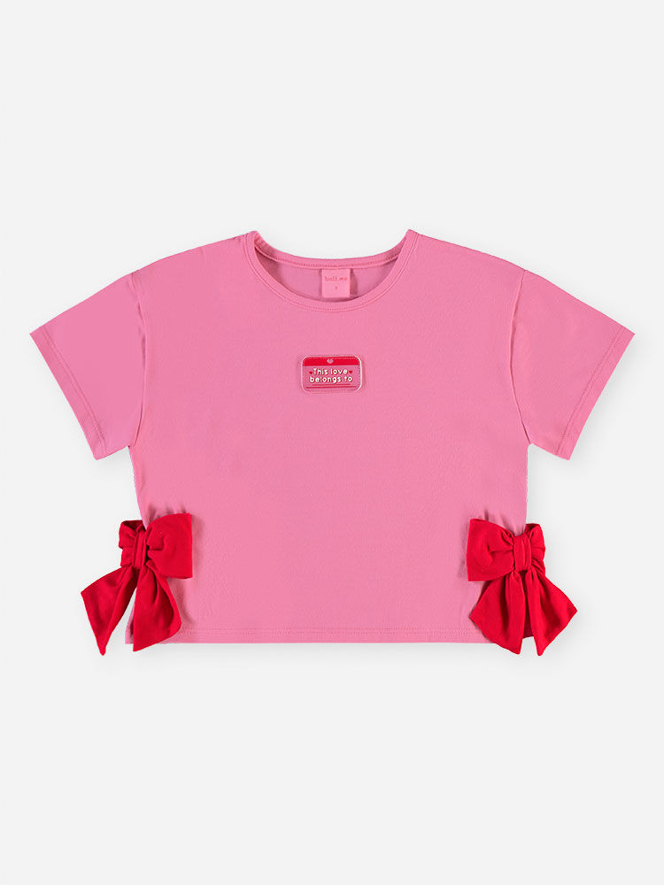 Conjunto Infantil Menina Blusa Boxy e Short com Laços
