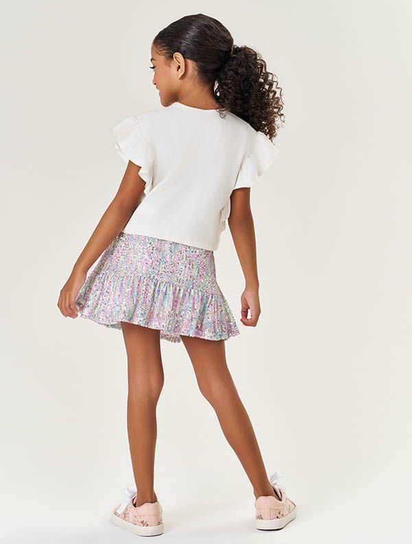 CONJ BLUSA E SAIA/SHORTS NATURAL/BRANCO