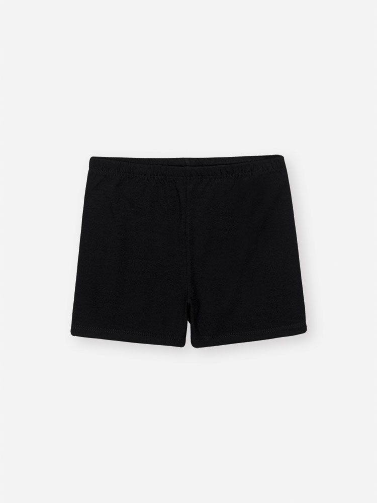 Shorts Infantil Básico em Cotton com Algodão – Short Menina Verão com Elastano PRETO