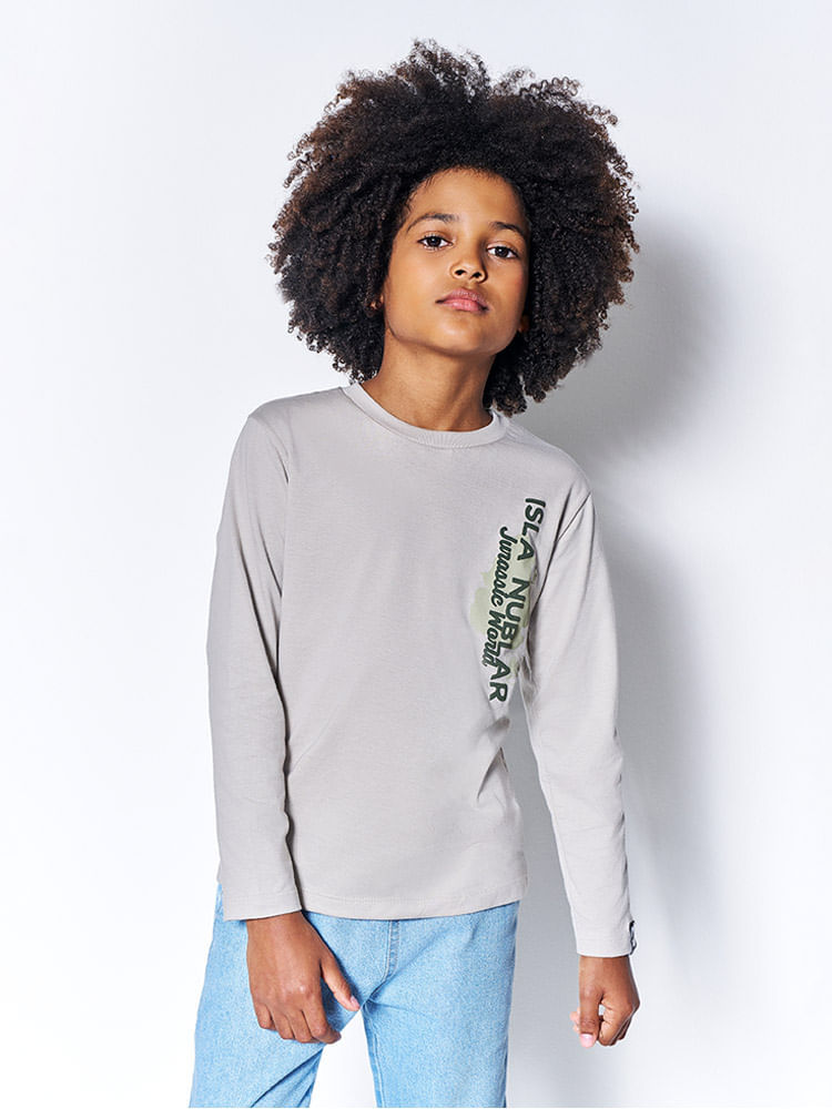 Camiseta Jurassic World Infantil Menino Isla Nublar Kippos