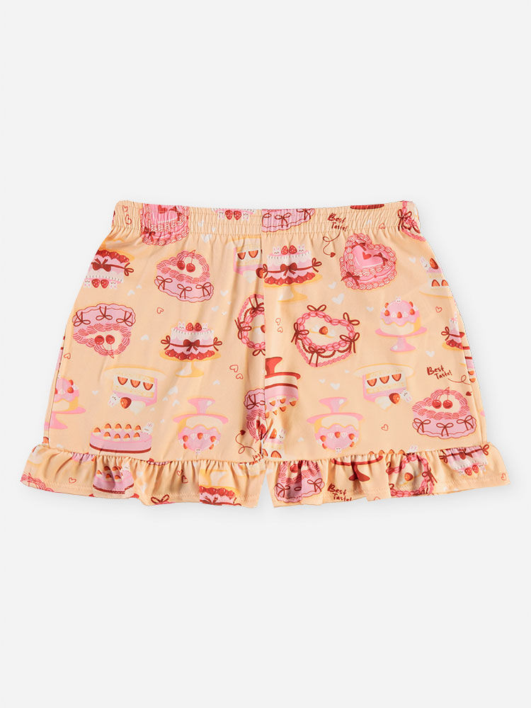 Conjunto Infantil Menina Pijama Breakfast em Suedine e Suede