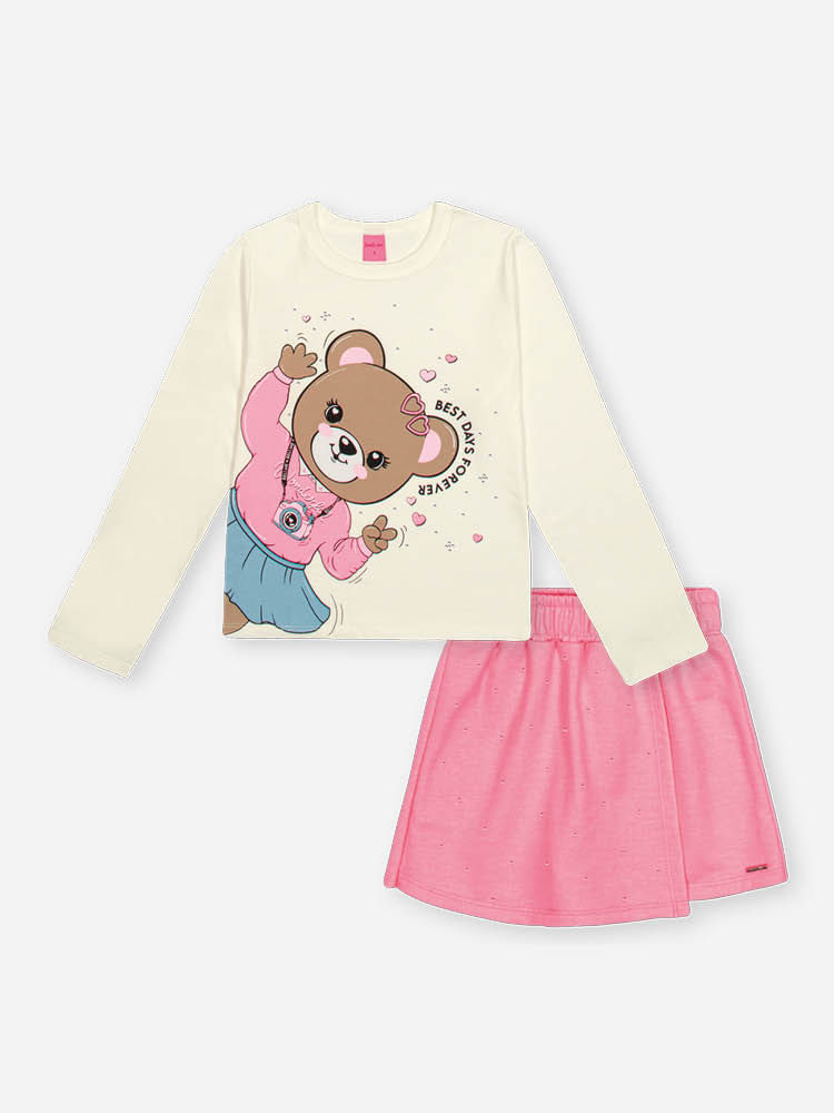 Conjunto Infantil Menina Ursa Best Days Forever Beli.me