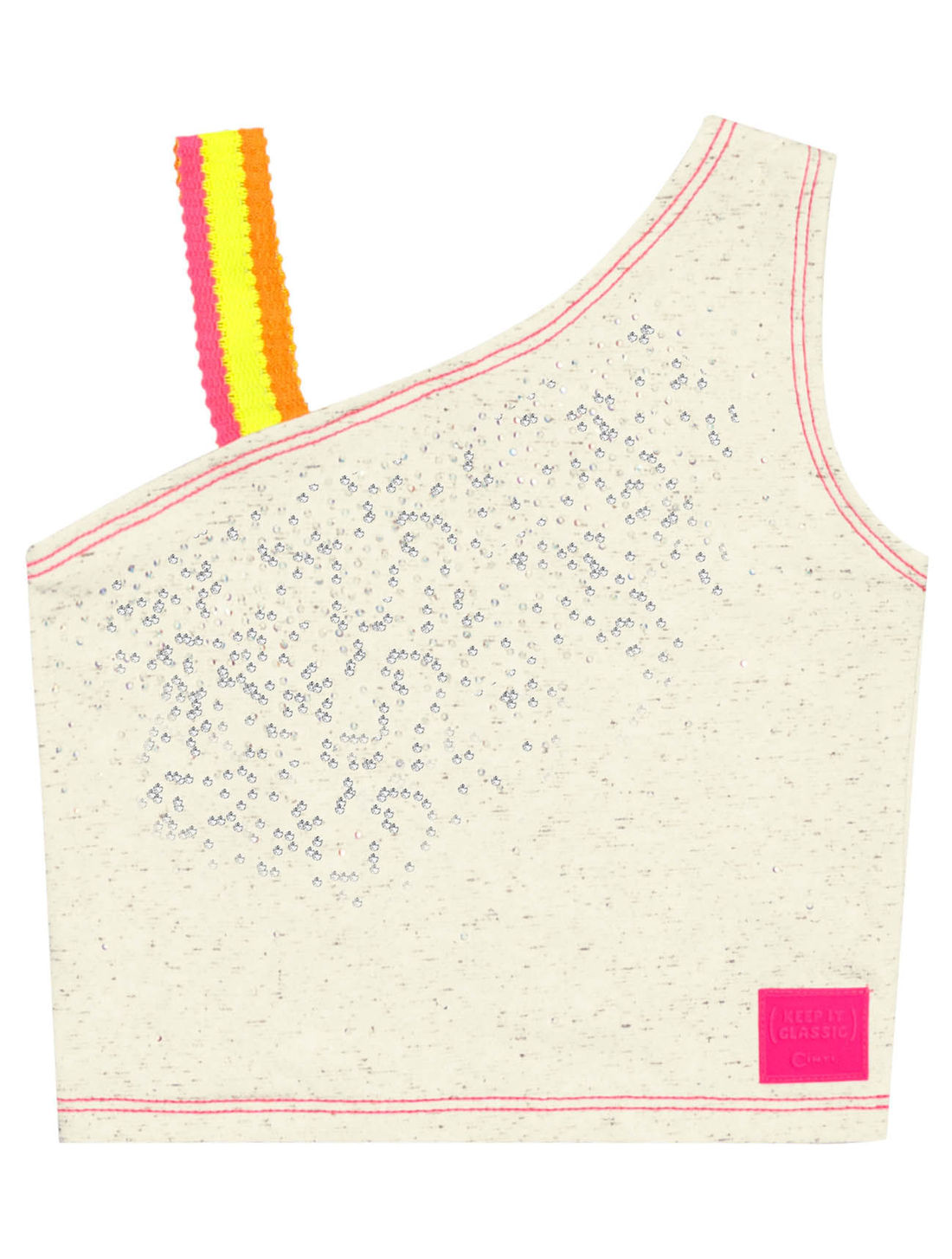 CONJ BLUSA E SHORTS OFF WHITE/ROSA NEON
