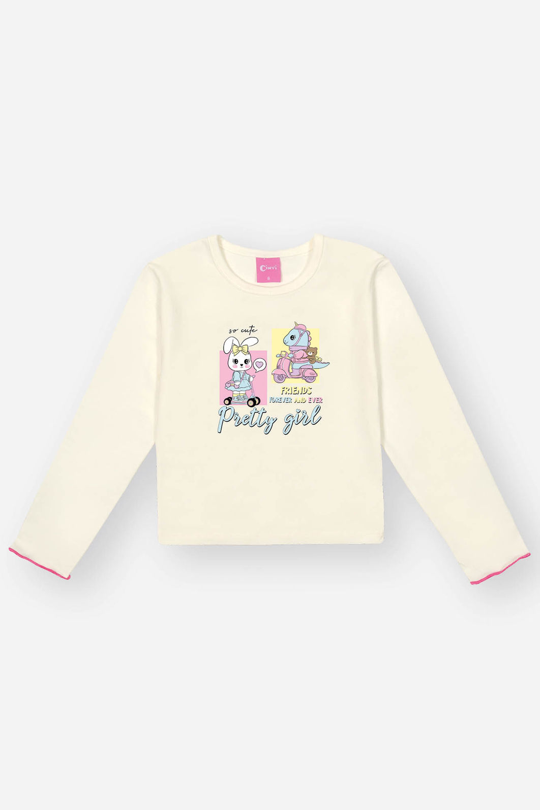 Conjunto Infantil Menina Blusa; Short-Saia E Colete Rosa Neon Mundo Cinti