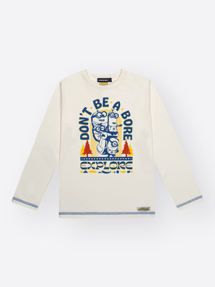 Camiseta Menino Manga Longa Minions Don't Be A Bore Kippos