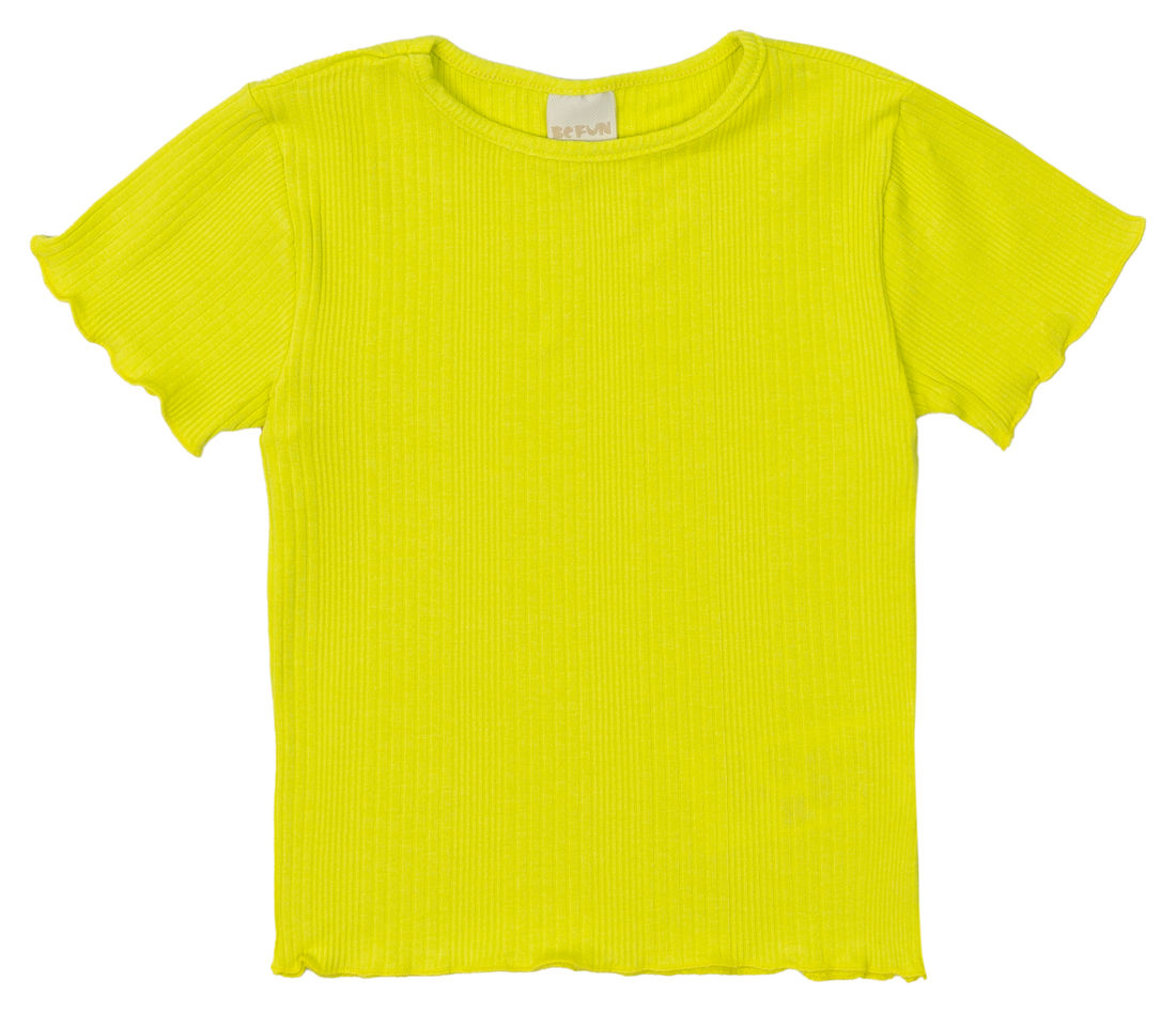 Blusa Infantil com Barra Ondulada Amarela Blusa Infantil com Barra Ondulada Amarela