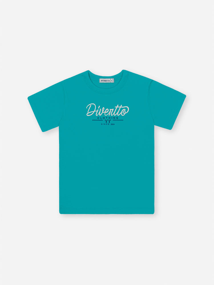 Conjunto Infantil Camiseta e Bermuda de Moletom Riscado Clorophila