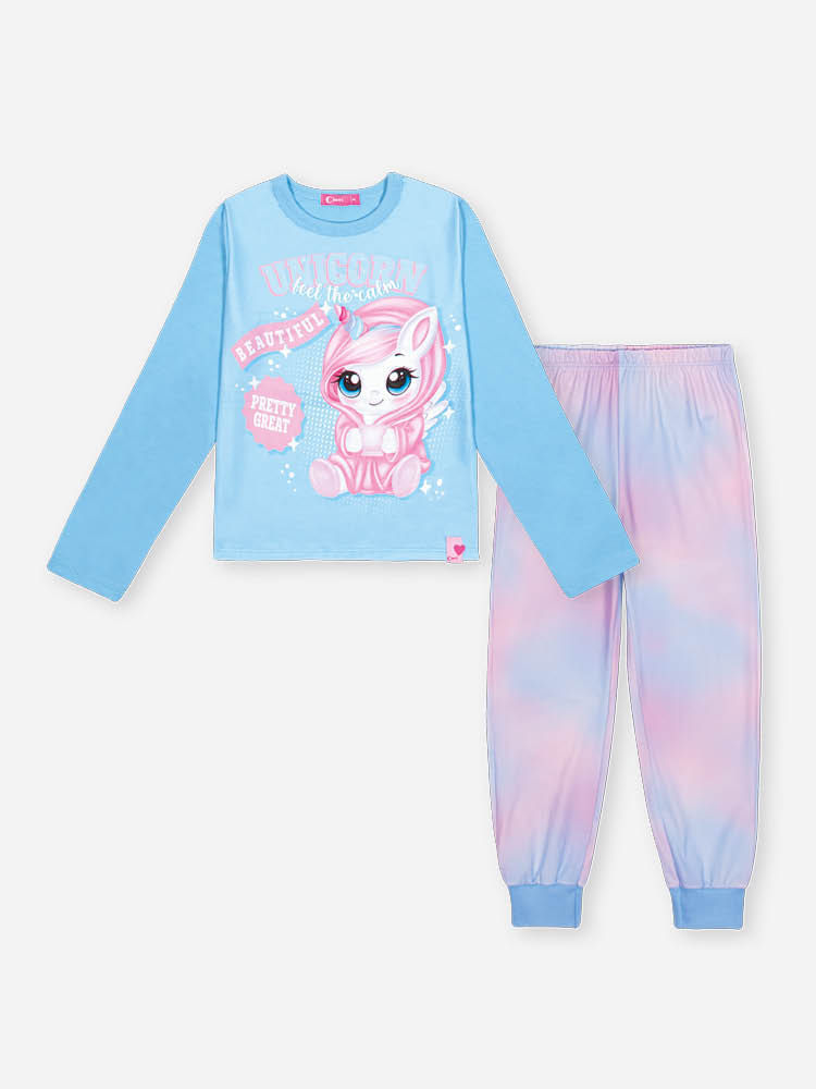 Pijama Infantil Menina Unicórnio Brilhinho Mundo Cinti