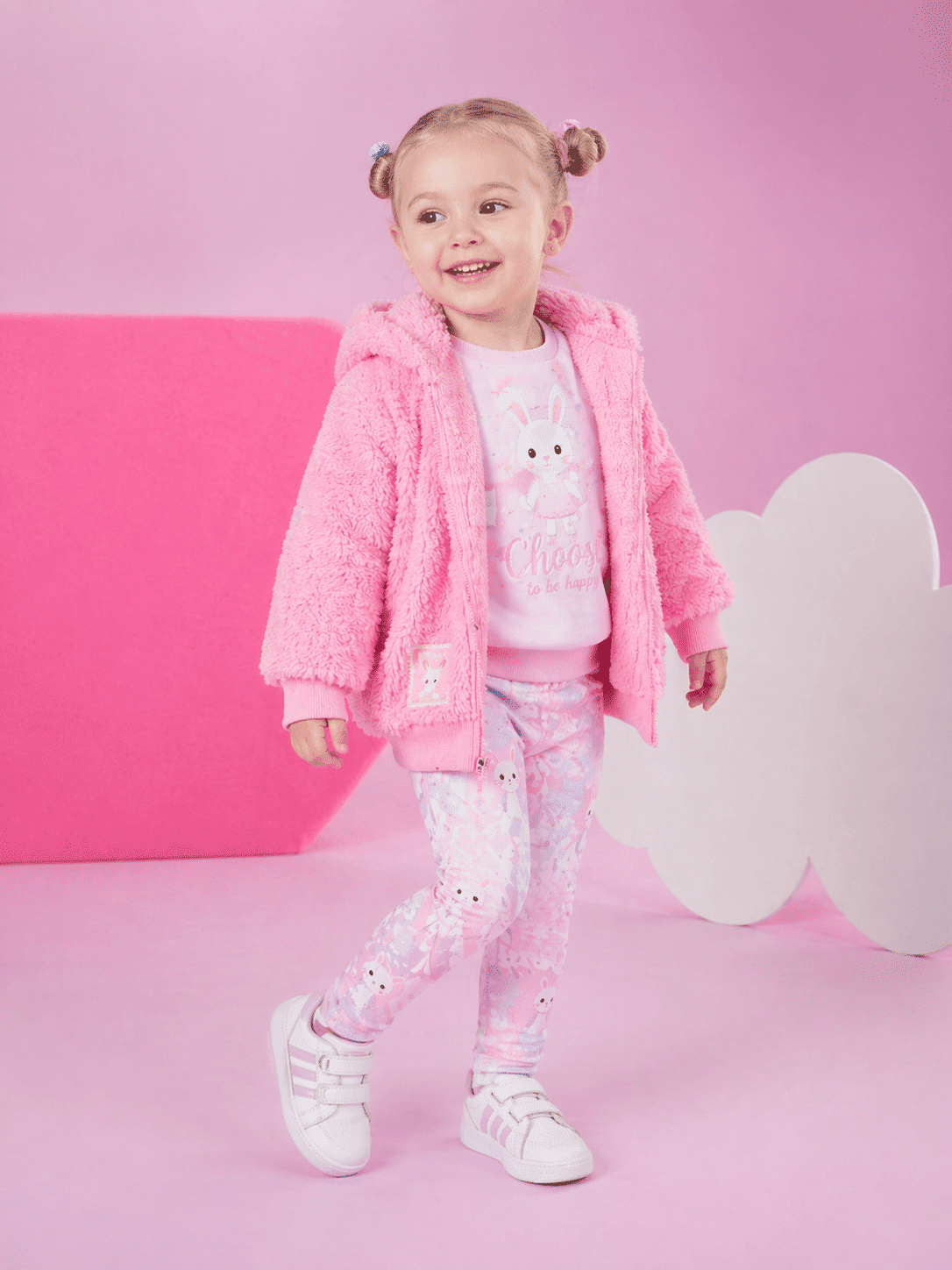 Jaqueta Bebê Menina Carneirinho com Orelhinhas Mundo Cinti ROSA BARBIE