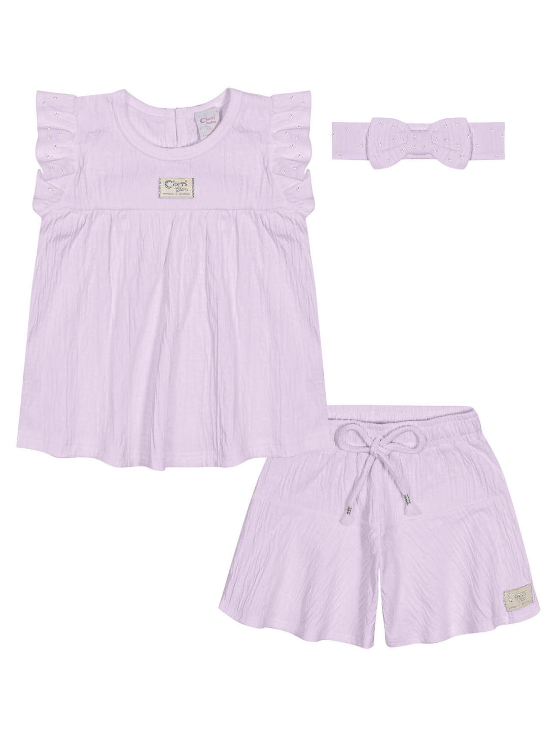CONJ BLUSA, SHORTS E TIARA LL BRUMA/LL BRUMA/LL