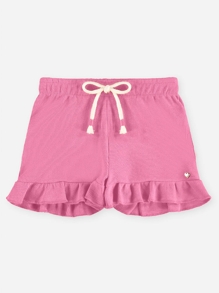 Conjunto Bebê Blusa Boxy com Strass e Short Rosa