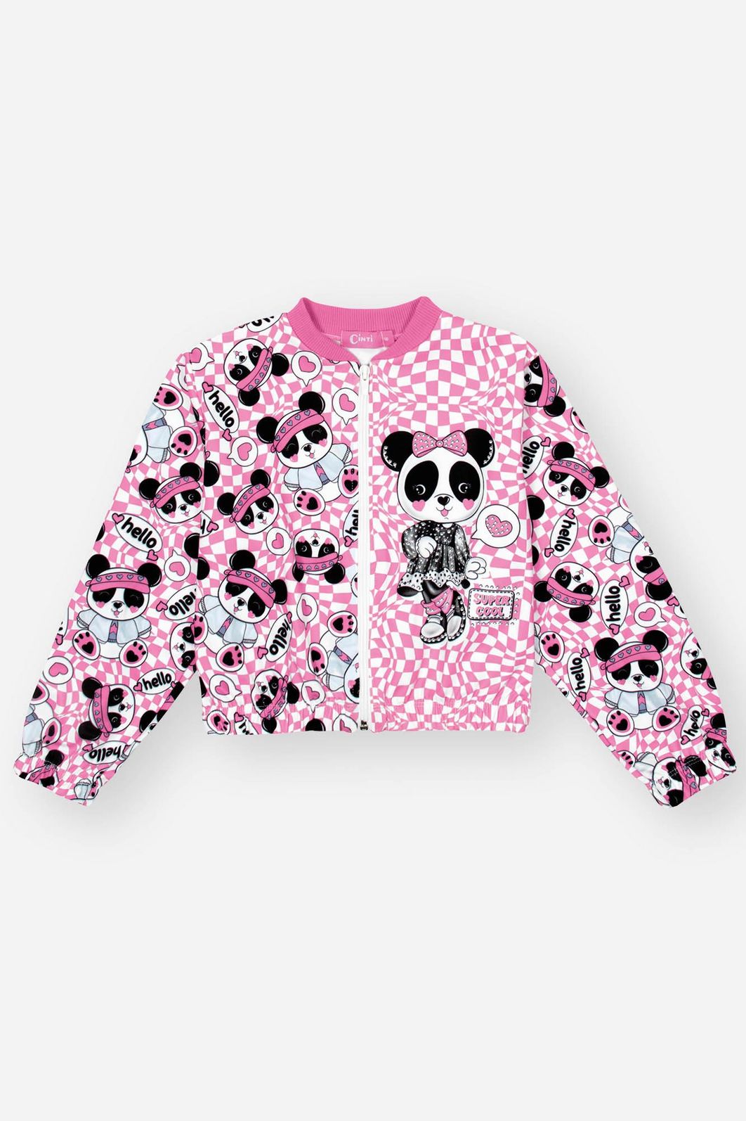 Conjunto Infantil Menina Jaqueta E Short-Saia Panda Rosa Mundo Cinti