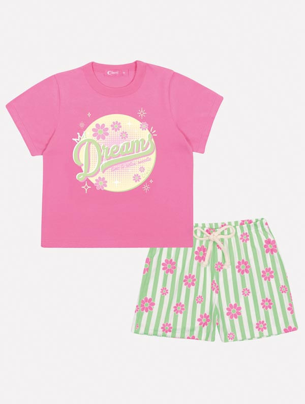 PIJAMA BLUSA E SHORTS ROSA CINTI/VD PARADI