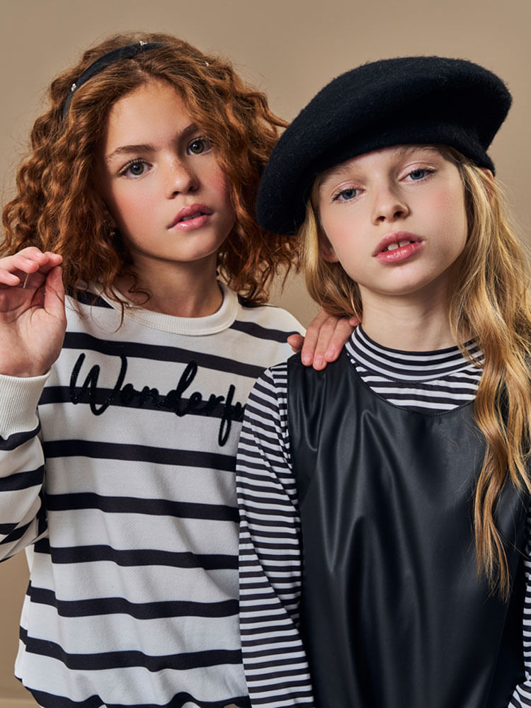 Conjunto Listrado Infantil Menina Wonderful Beli.me