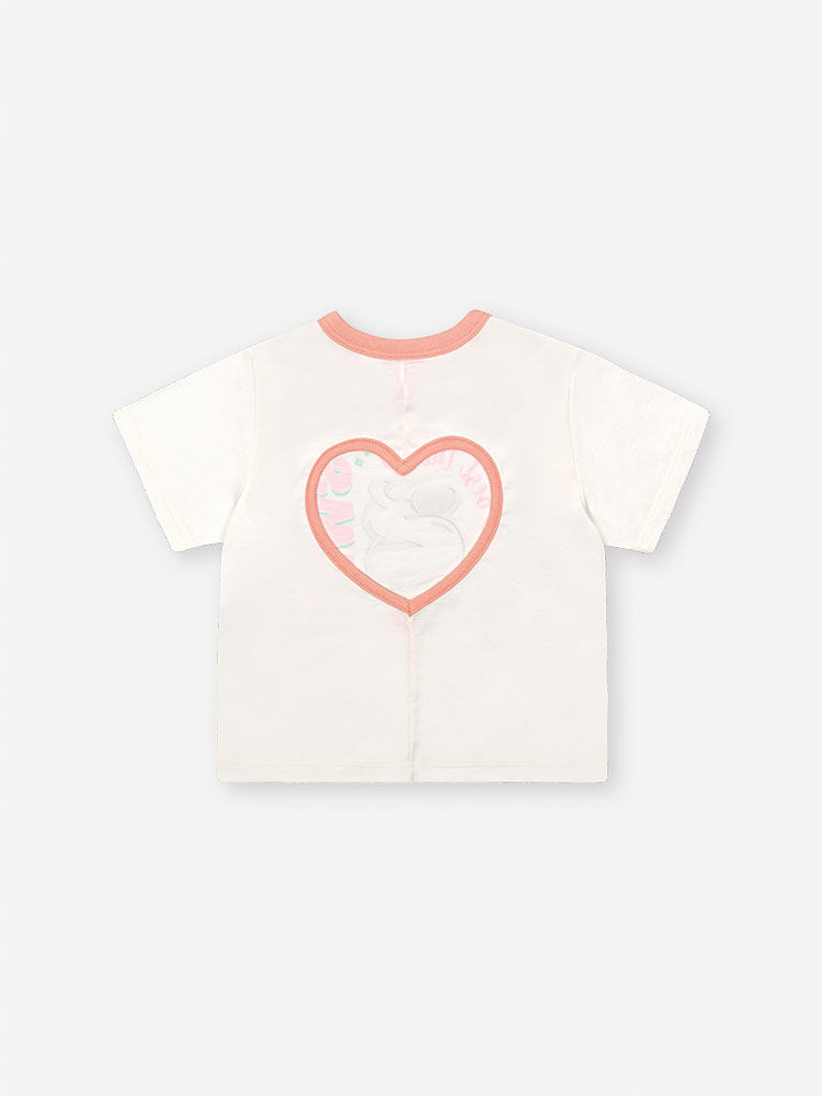 Conjunto Infantil Neon Love com Blusa Boxy e Shorts Saia em Moletom P.A – Look Menina Verão com Rele NATURAL/LARANJA NEON