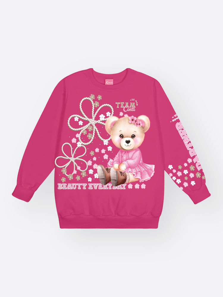 Conjunto Menina Bear Partner Floral Mundo Cinti