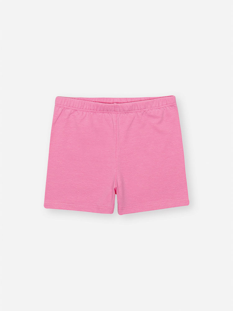 Shorts Infantil Básico em Cotton com Algodão – Short Menina Verão com Elastano ROSA CONFETE