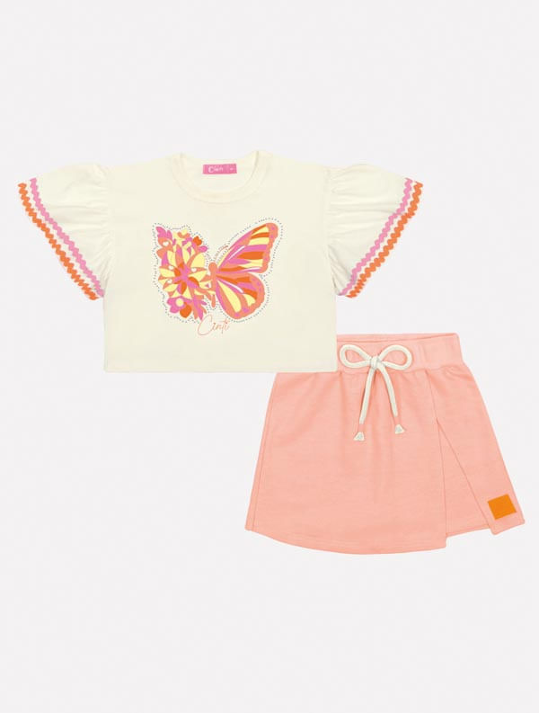 CONJ BLUSA E SHORTS/SAIA NATURAL/LJ NEON LIGH